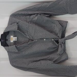 Y2K Cropped Gingham Tie Front Button Down